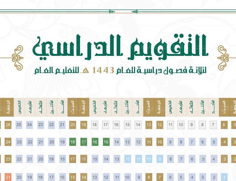 متى الاختبارات النهائية الترم الثالث 1443 السعودية وجدول التقويم الدراسي الثالث